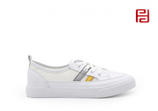 福連升夏季休閑板鞋透氣網(wǎng)布低幫平底學(xué)生小白鞋女鞋